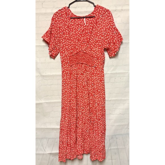 Free People Rare Feeling Printed Maxi Dress size Large Floral Boho Prairie - Picture 2 of 5